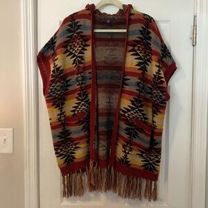 AMERICAN Eagle Vest Poncho with Hood